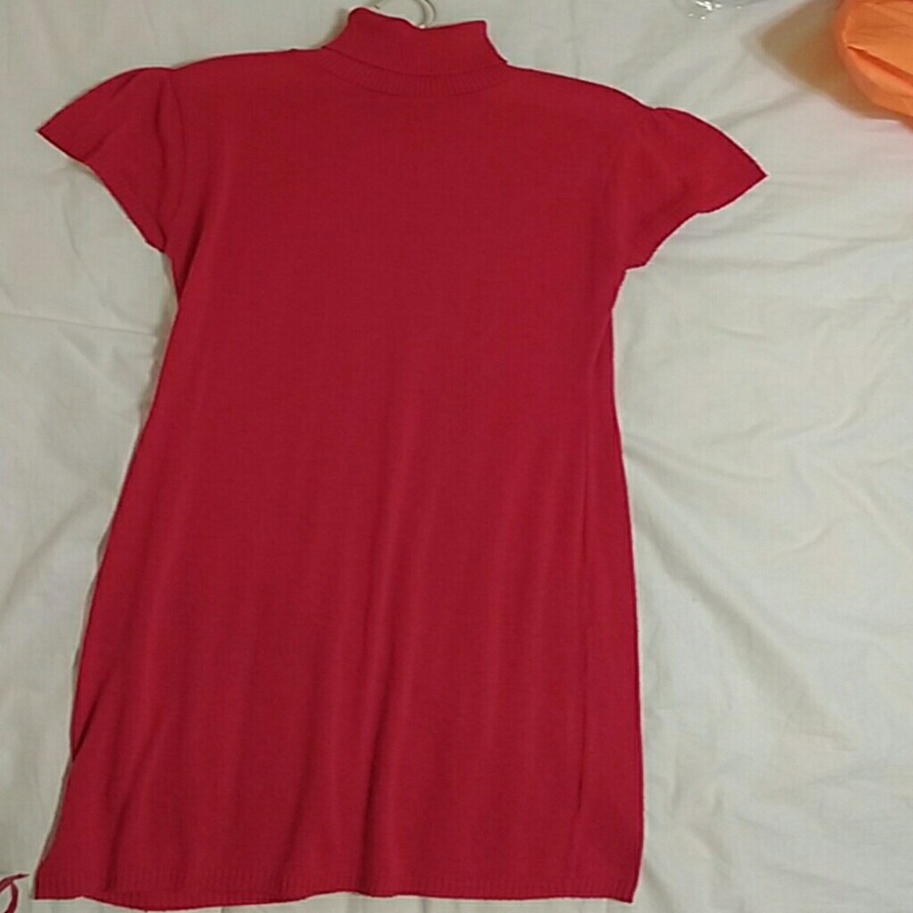 Red turtleneck dress